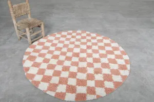 Checkered Moroccan Rug - Handmade Round Rug