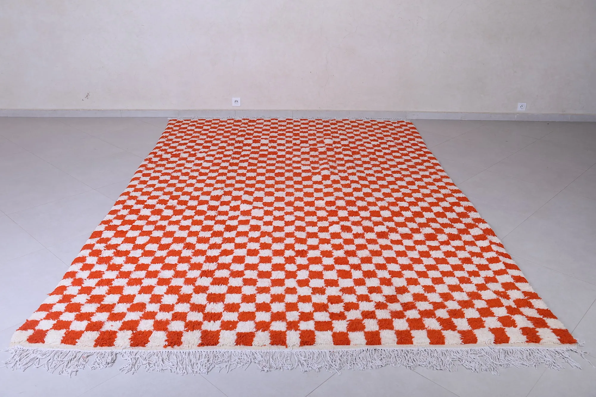 Checkered Moroccan rug - Moroccan Berber red rug - Custom Rug