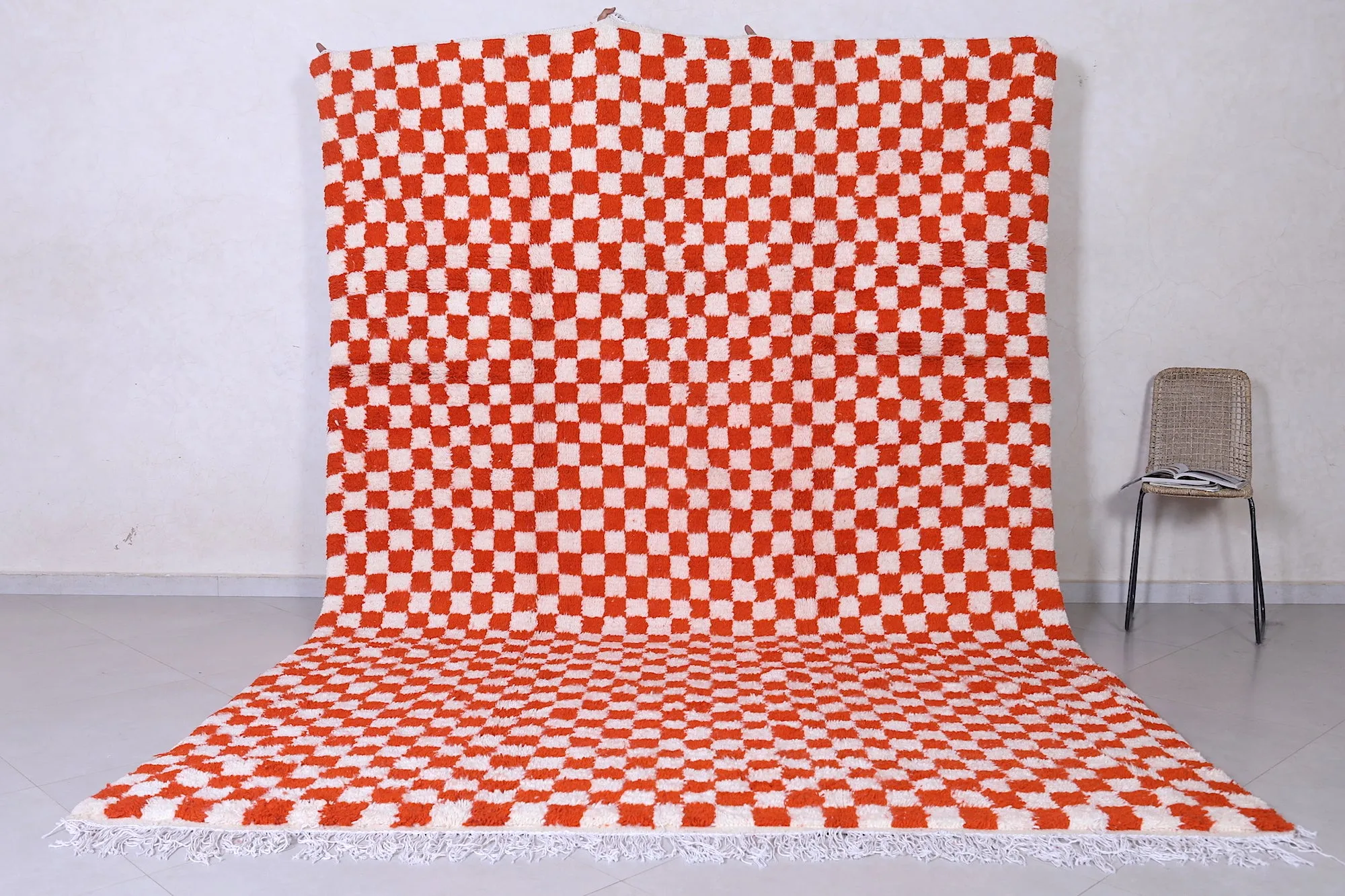 Checkered Moroccan rug - Moroccan Berber red rug - Custom Rug