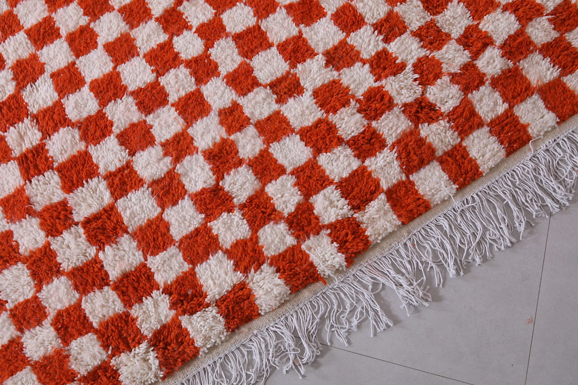 Checkered Moroccan rug - Moroccan Berber red rug - Custom Rug