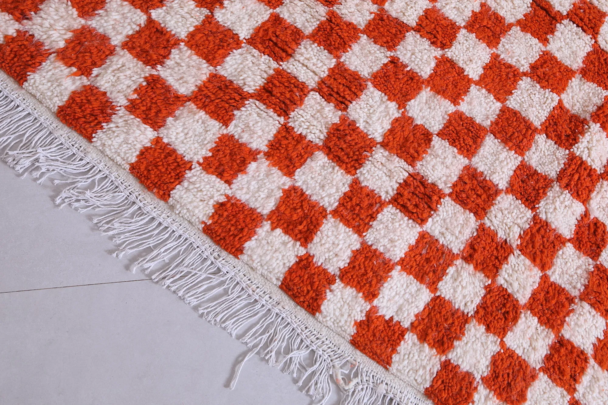 Checkered Moroccan rug - Moroccan Berber red rug - Custom Rug