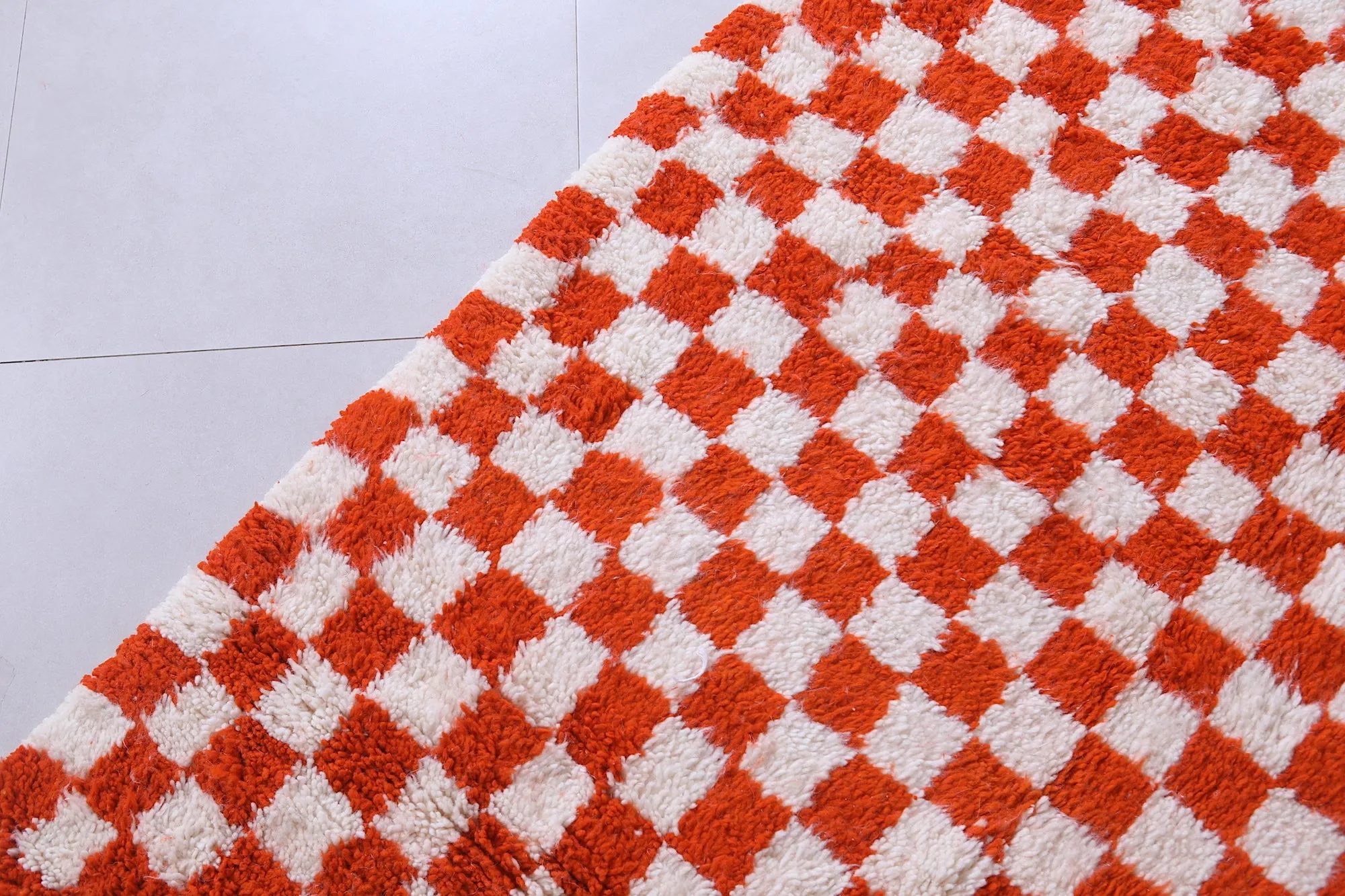Checkered Moroccan rug - Moroccan Berber red rug - Custom Rug