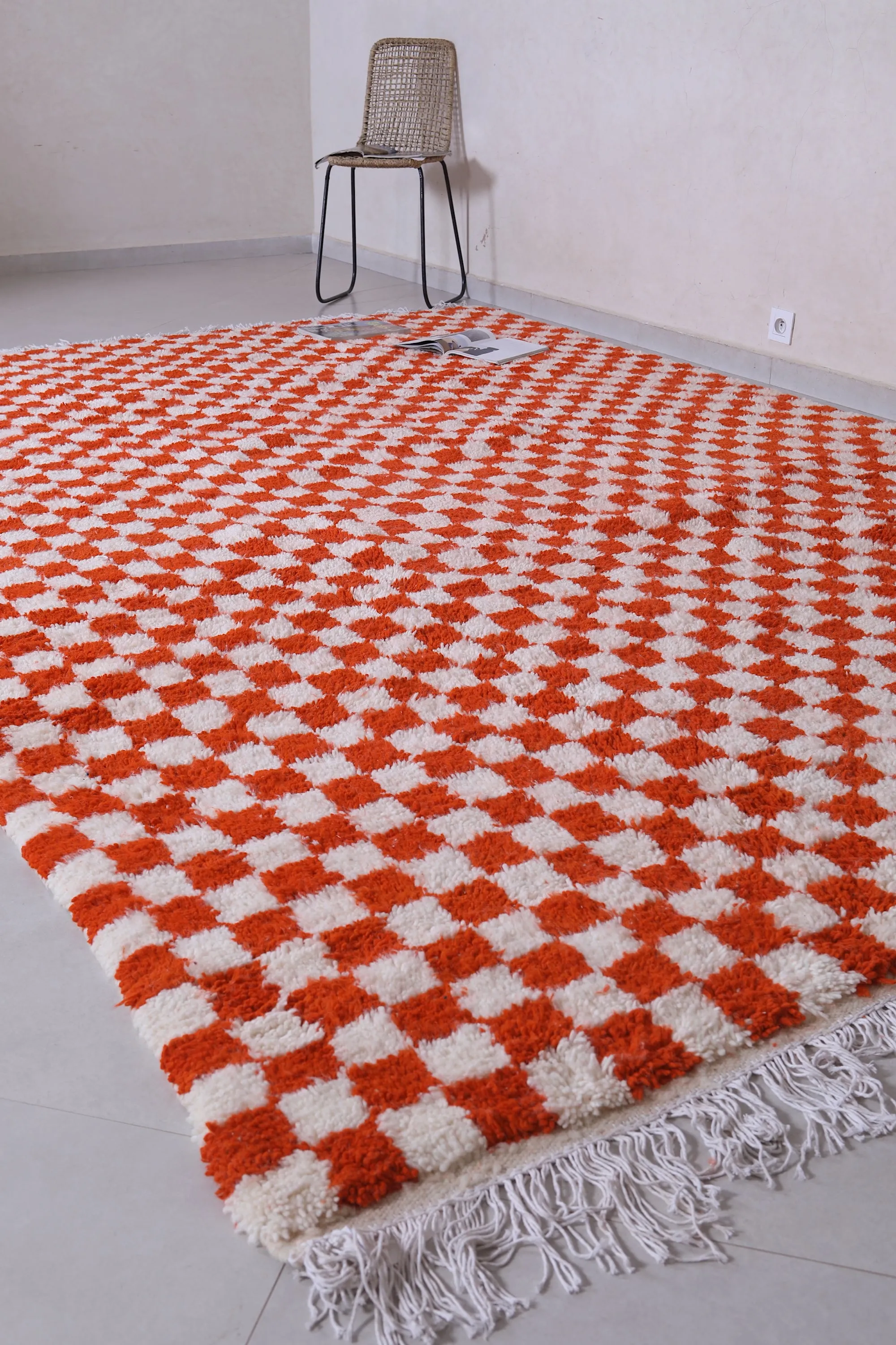 Checkered Moroccan rug - Moroccan Berber red rug - Custom Rug