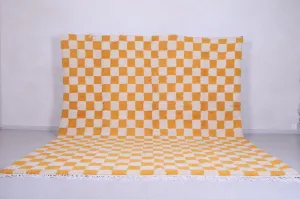 Checkered Moroccan rug - Yellow Berber rug - Custom Rug