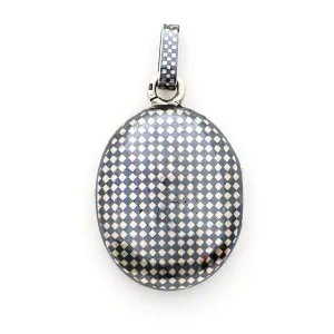 Checkered Oval Niello Antique Locket