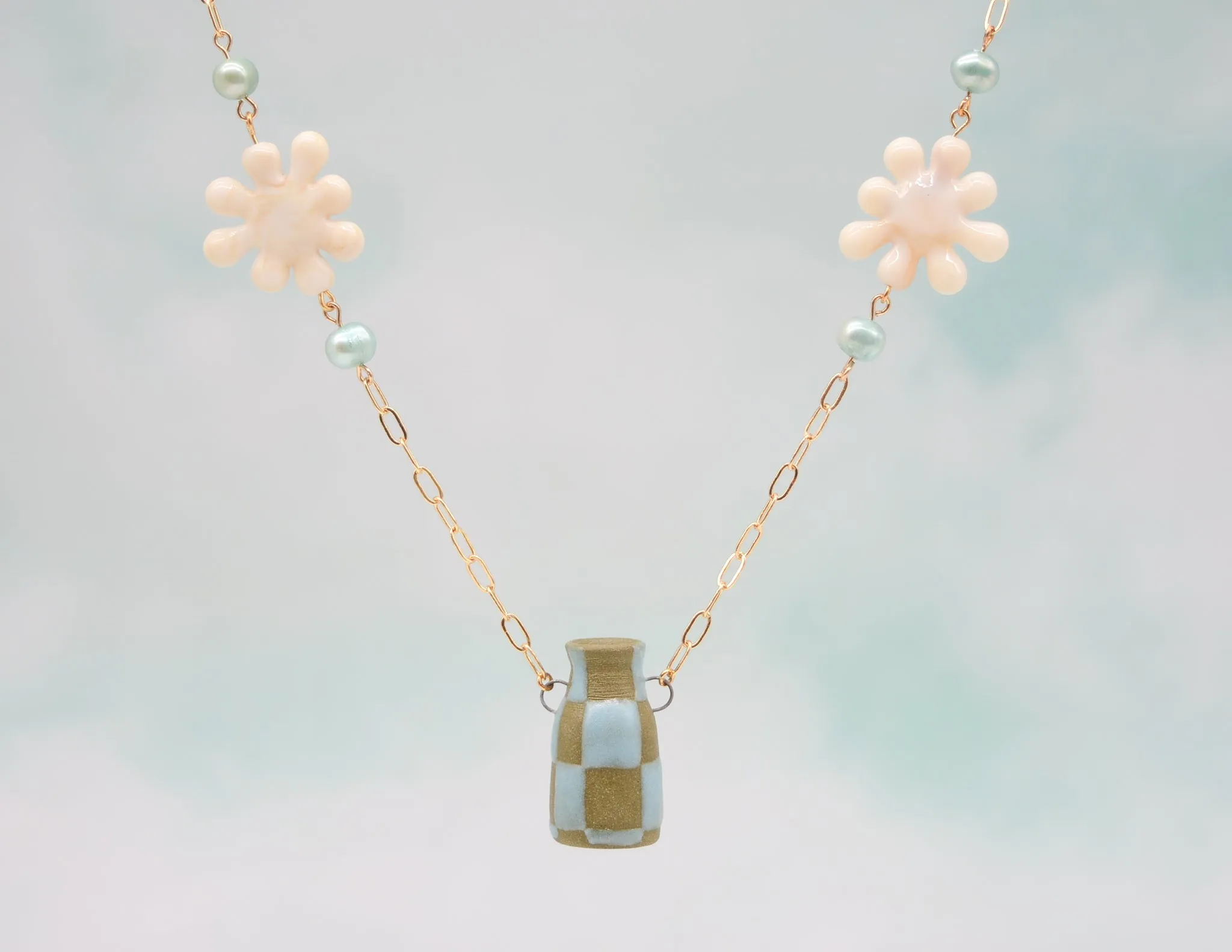Checkered Pot Necklace #1
