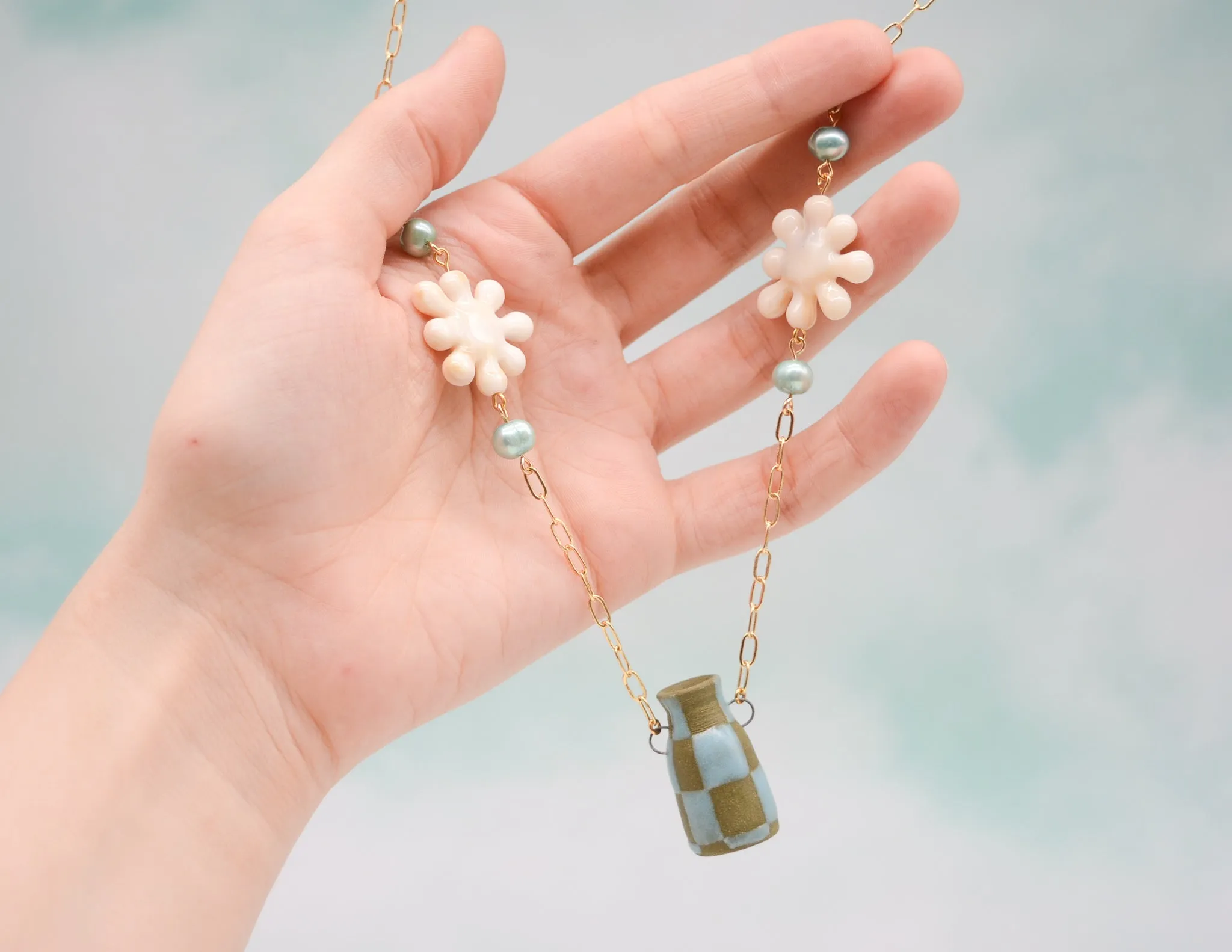 Checkered Pot Necklace #1