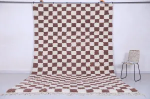 Checkered rug - Custom area rug - Moroccan brown and beige rug
