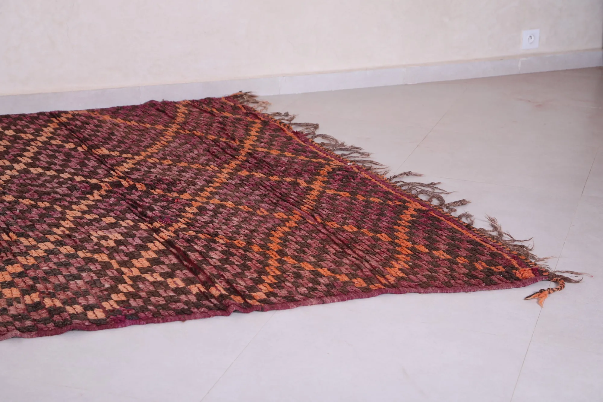 Checkered Vintage Rug 6.3 X 13.1 Feet – Tribal Moroccan Rug