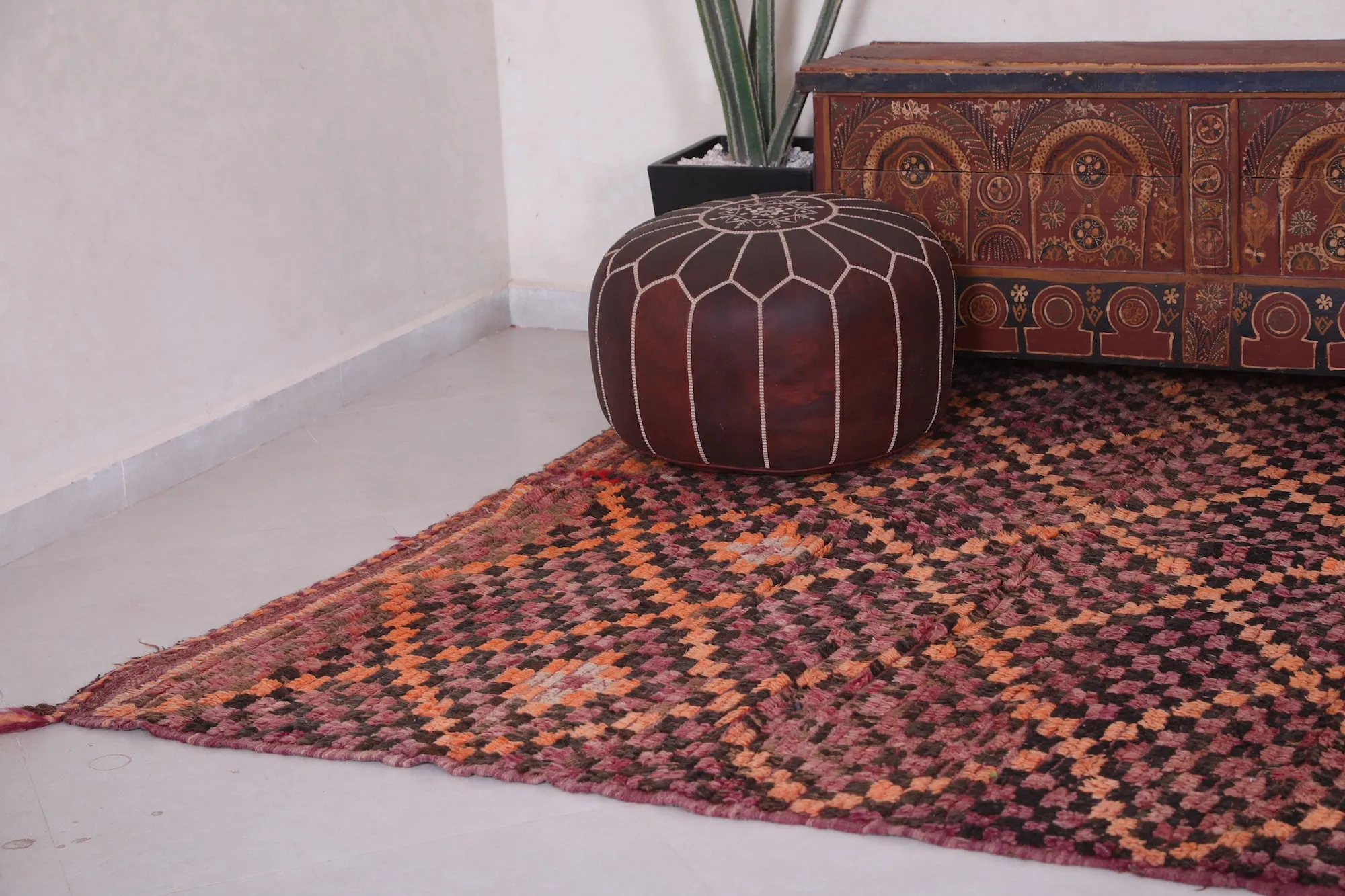 Checkered Vintage Rug 6.3 X 13.1 Feet – Tribal Moroccan Rug