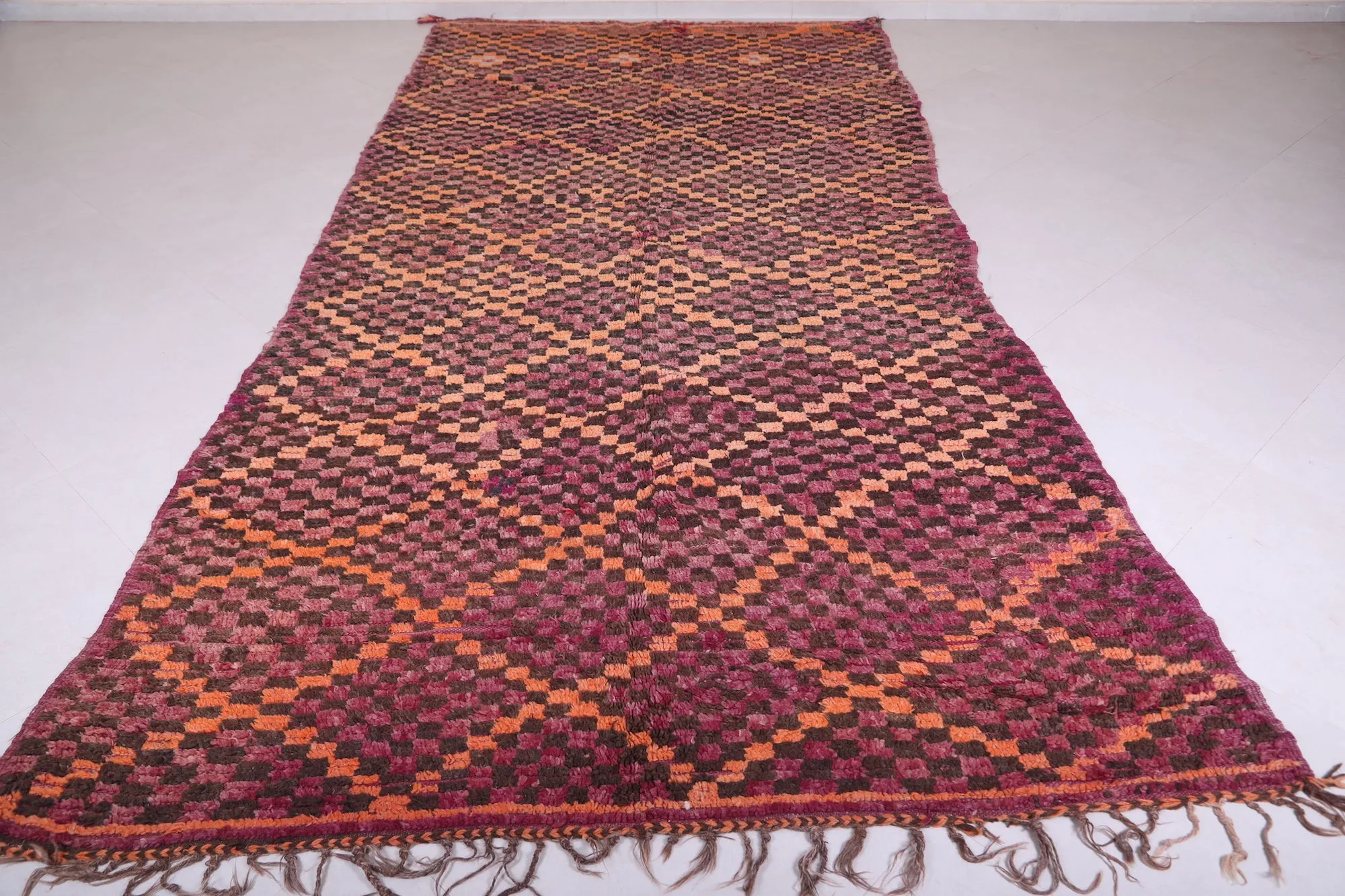 Checkered Vintage Rug 6.3 X 13.1 Feet – Tribal Moroccan Rug