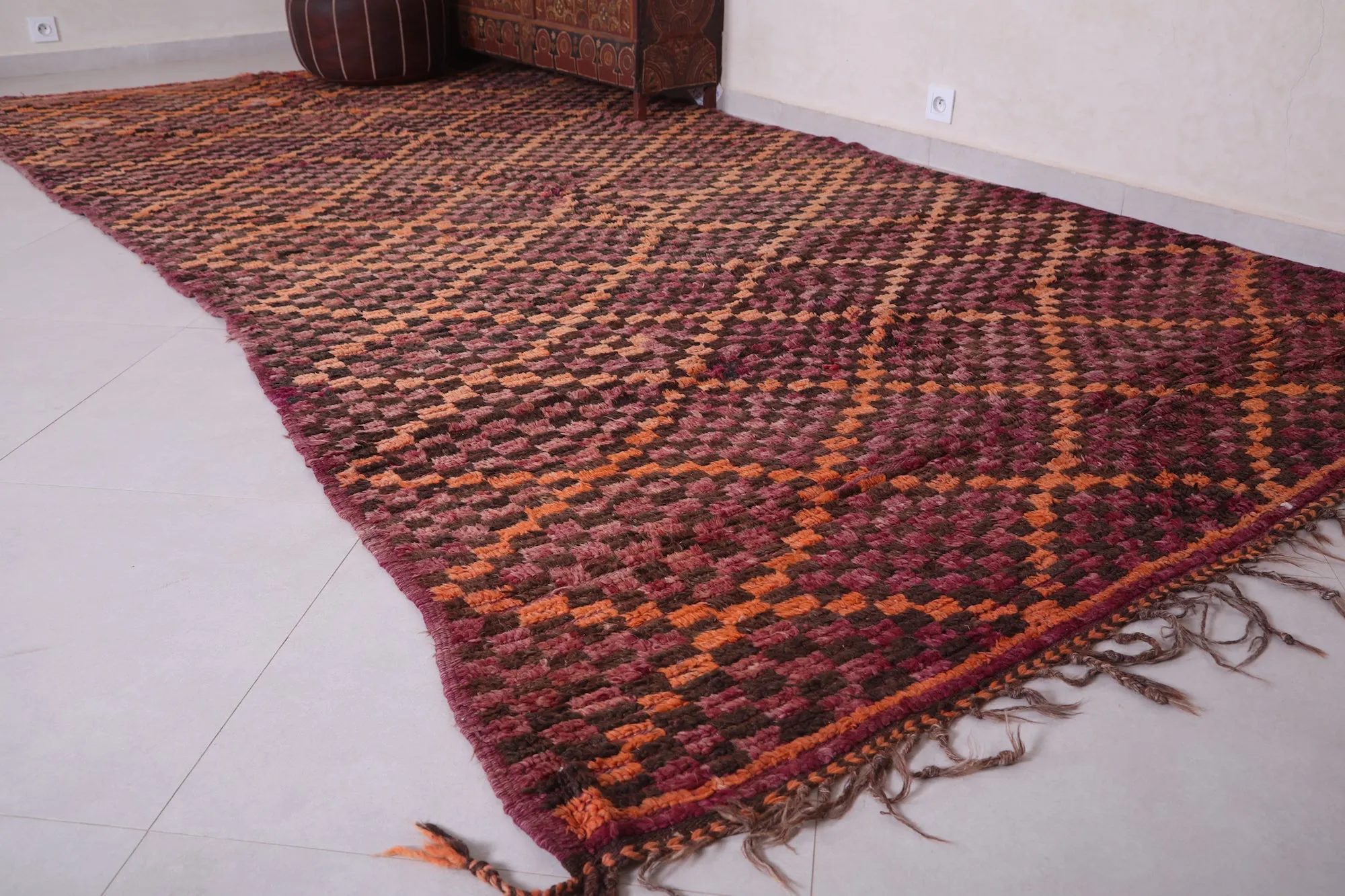 Checkered Vintage Rug 6.3 X 13.1 Feet – Tribal Moroccan Rug