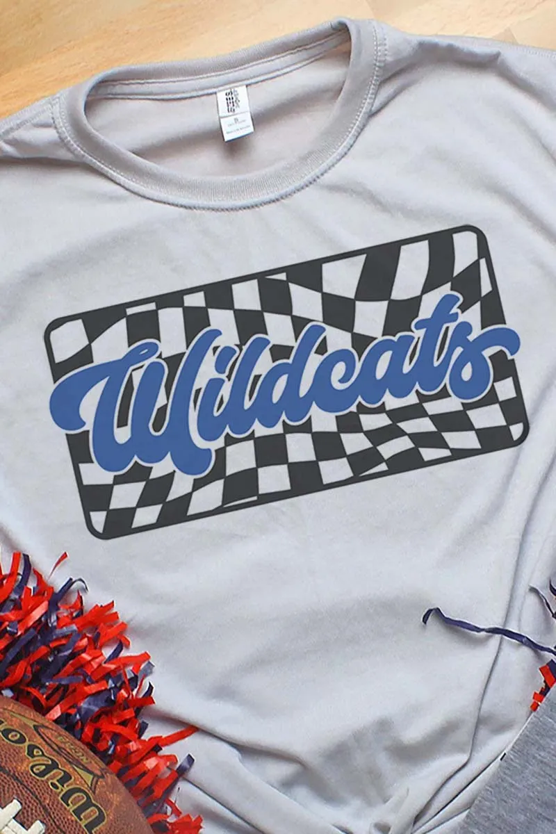 Checkered Wildcats Royal Unisex Dri-Power Poly Tee