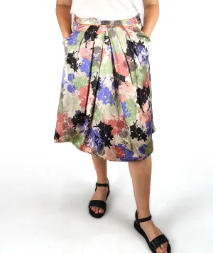 Christina's Closet floral silk cotton skirt size 14