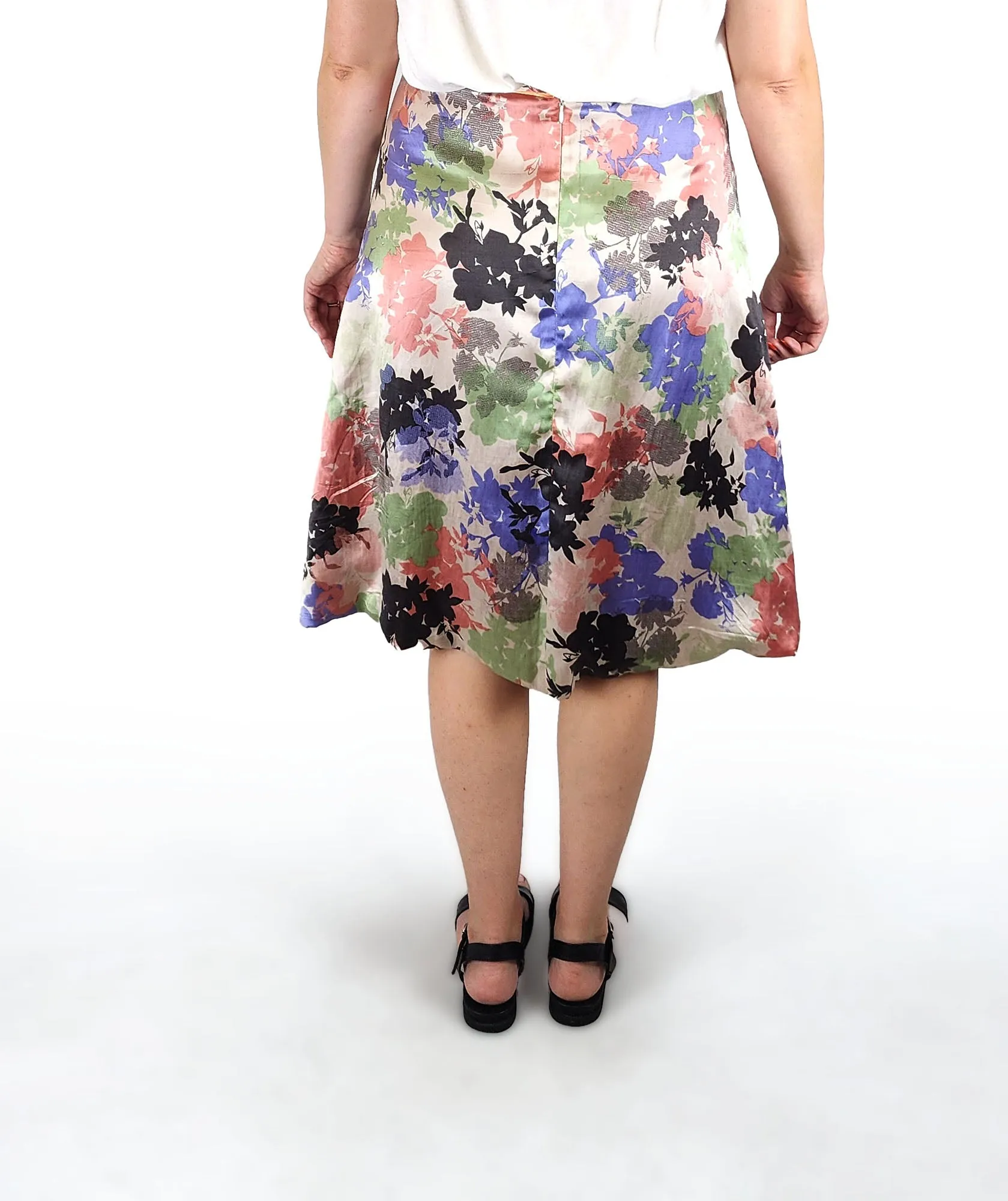 Christina's Closet floral silk cotton skirt size 14