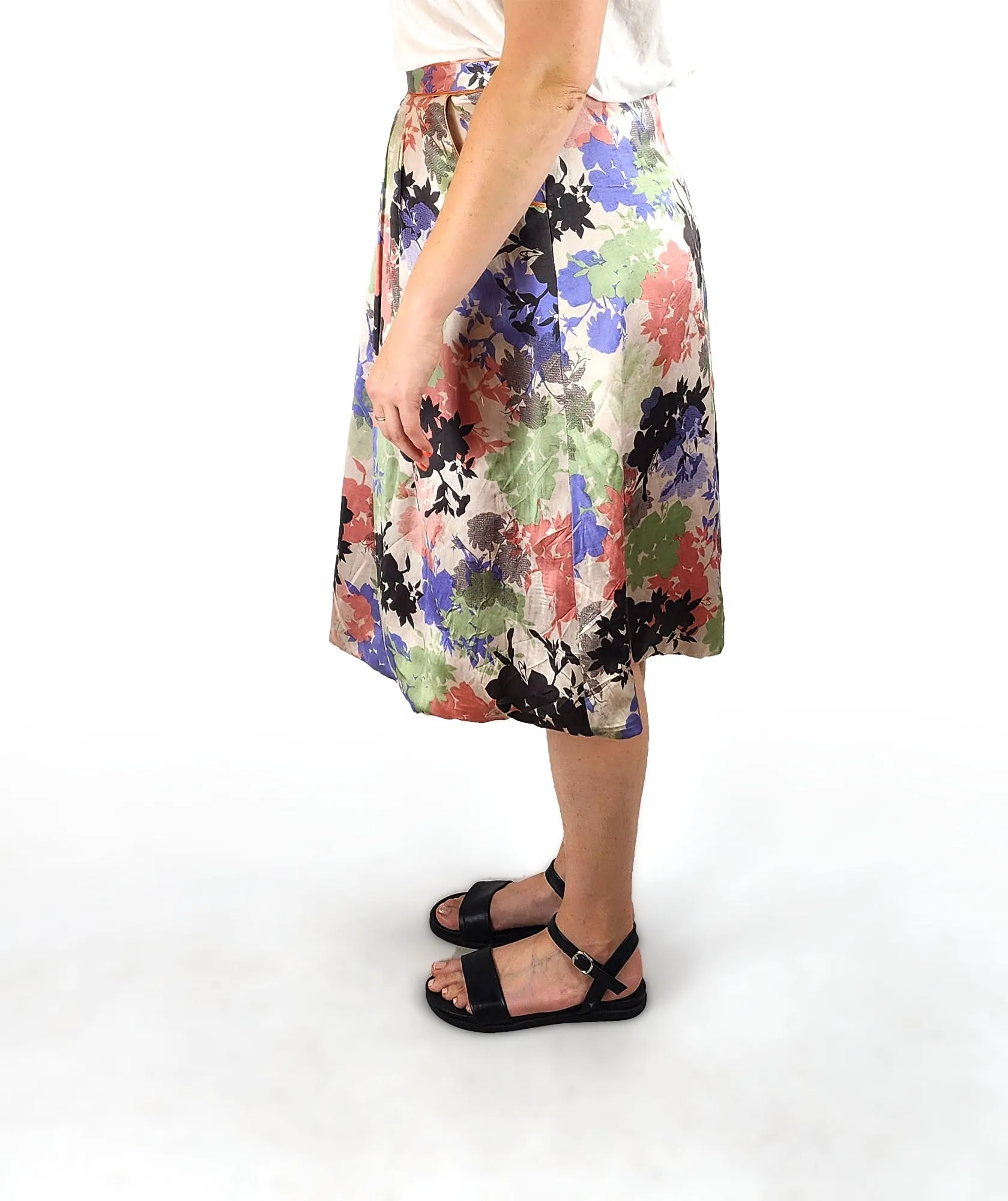 Christina's Closet floral silk cotton skirt size 14