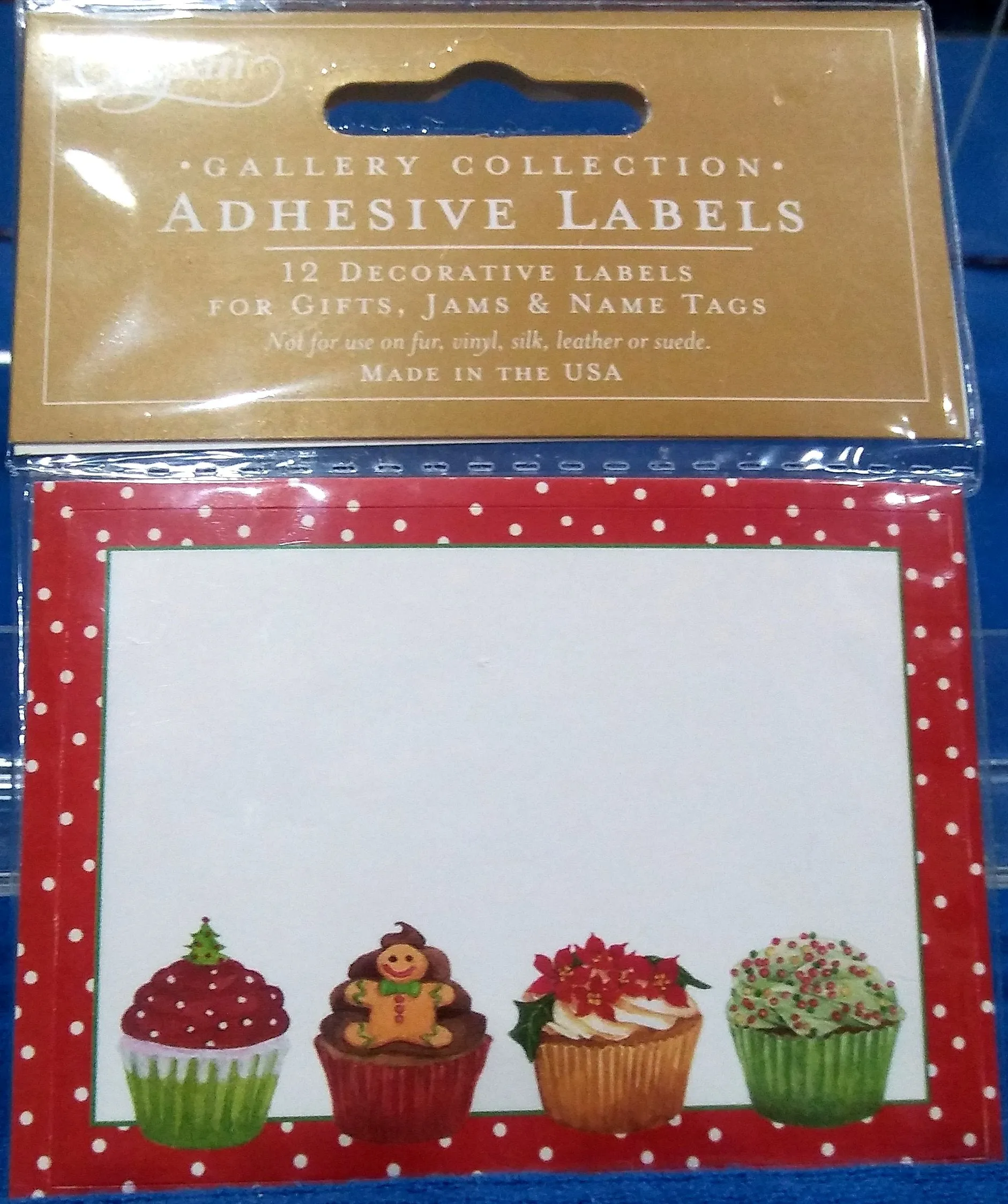 CHRISTMAS CUPCAKES CASPARI ADHESIVE LABELS