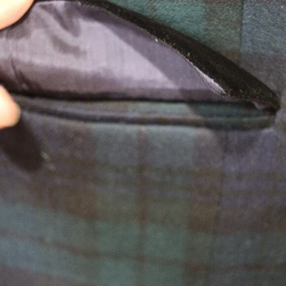 Collectable Gold by Giorgio St Angelo Geeen Plaid Vest Velvet Trim Medium