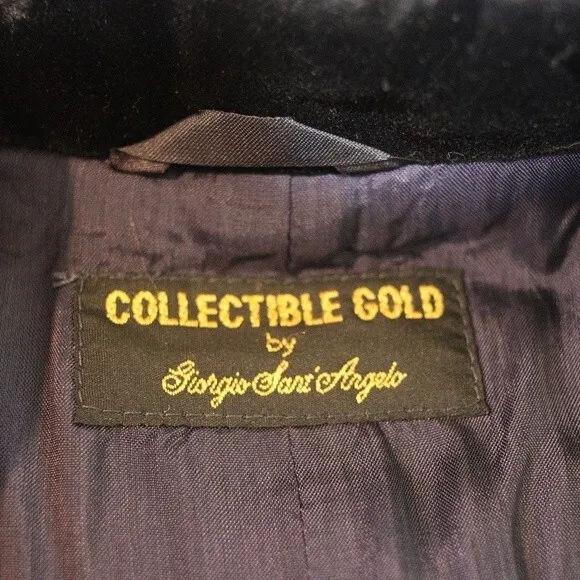 Collectable Gold by Giorgio St Angelo Geeen Plaid Vest Velvet Trim Medium