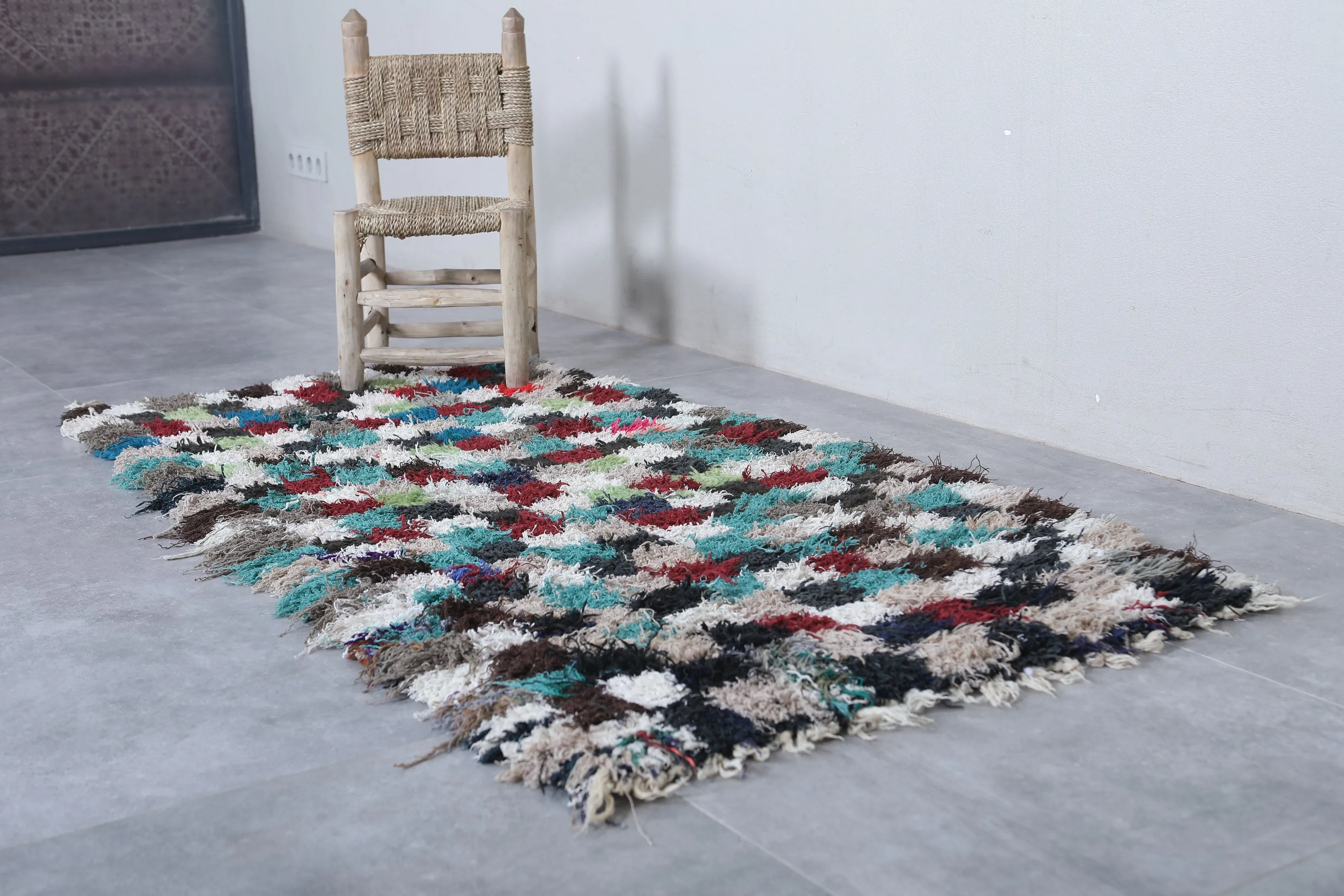 Colorful Moroccan Rug – Patchwork Design 3 x 5.7 ft