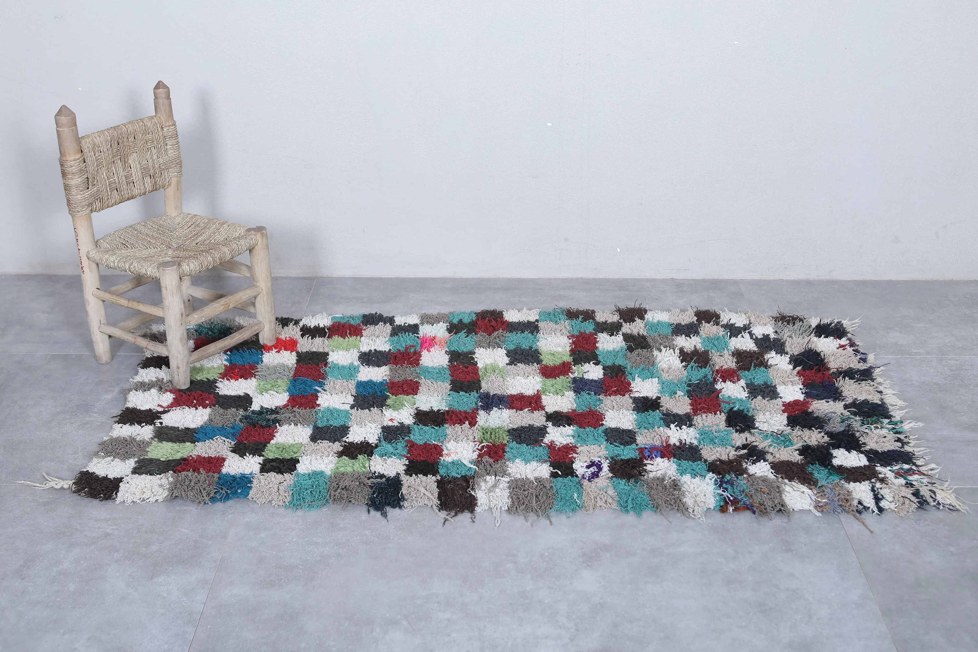 Colorful Moroccan Rug – Patchwork Design 3 x 5.7 ft