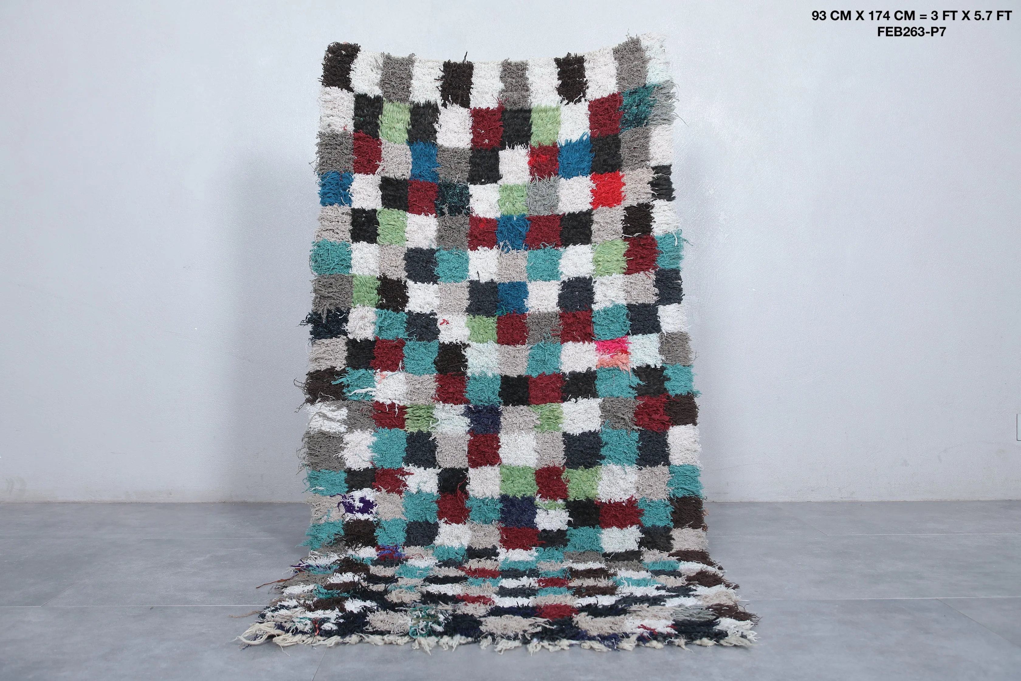 Colorful Moroccan Rug – Patchwork Design 3 x 5.7 ft