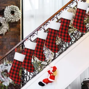 Complete Family Vintage Merry Christmas Stockings Set 6 PCS