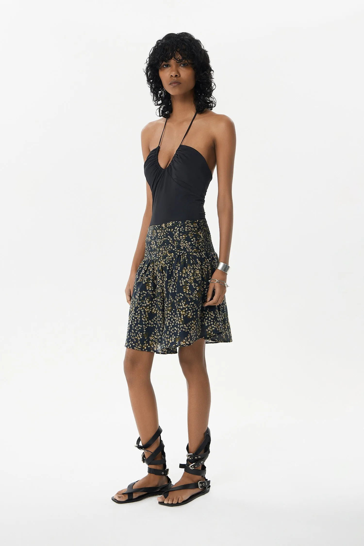 Corrientes Nube Mini Skirt in Dark Savage