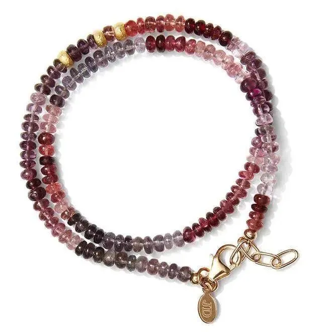 Cotton Candy Spinel Gold Wrap Bracelet