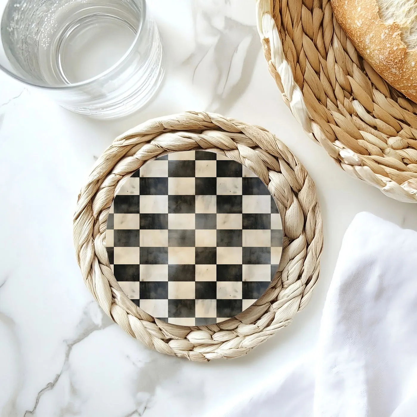 Courtly Check Coasters