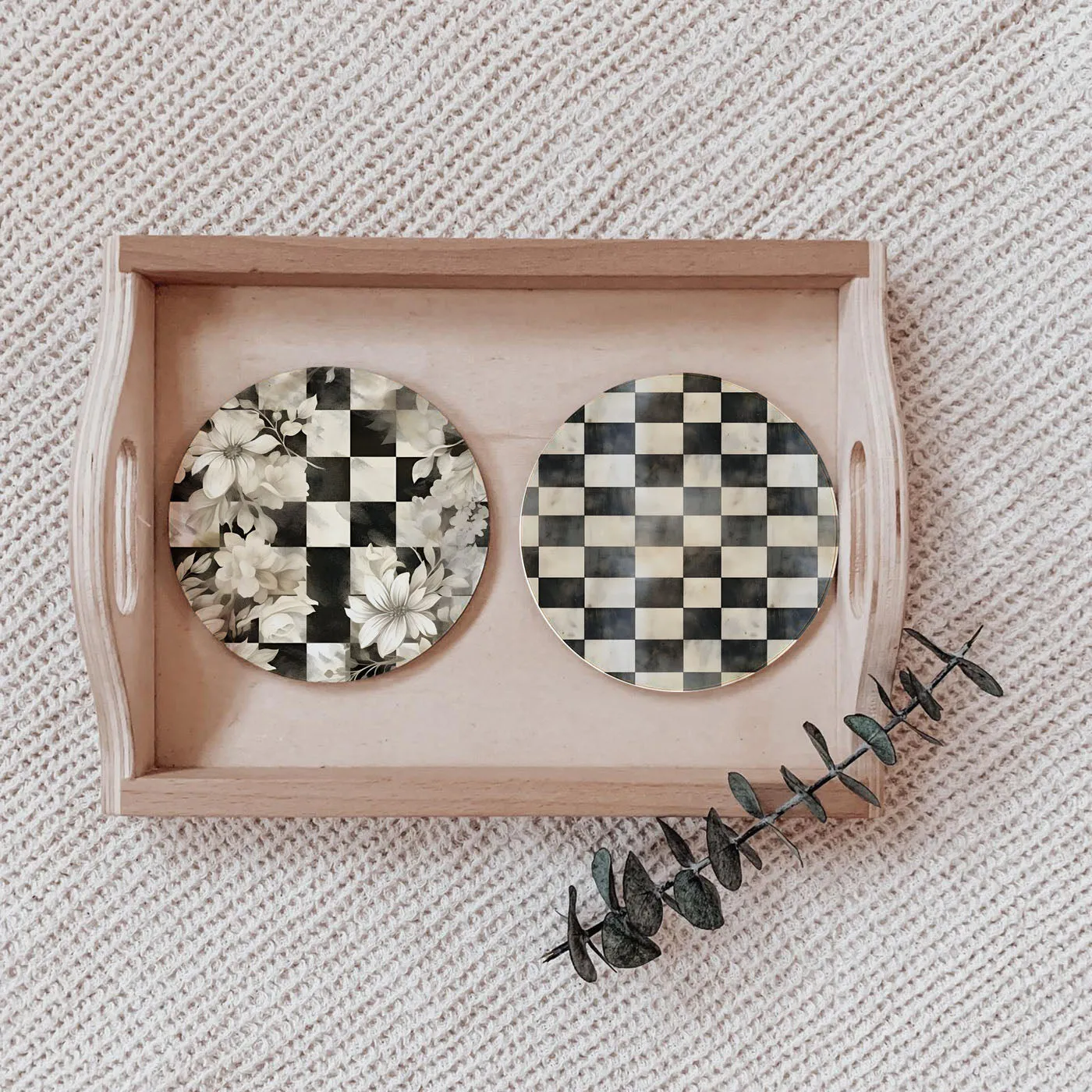 Courtly Check Coasters