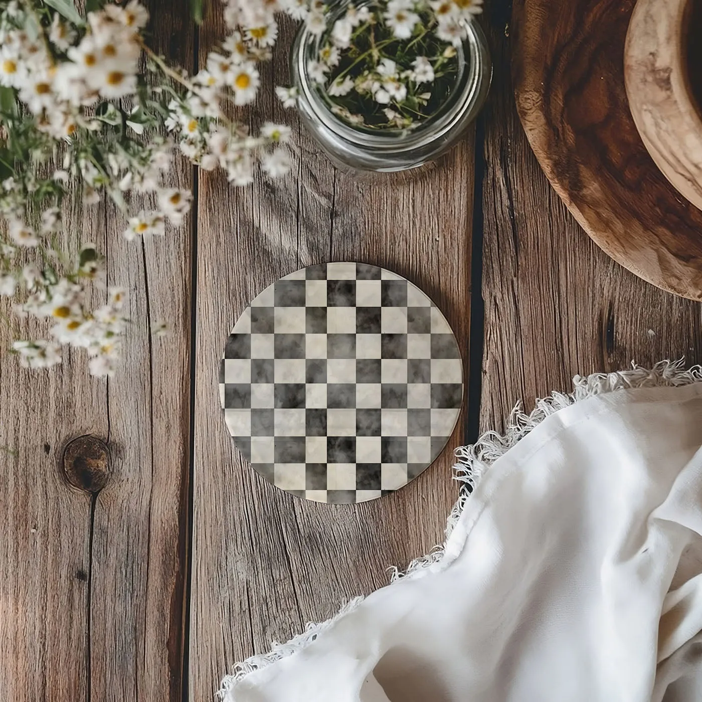 Courtly Check Coasters