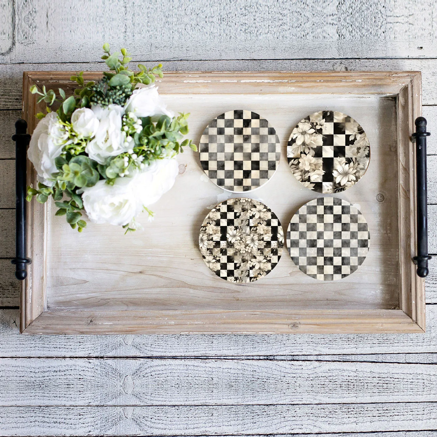 Courtly Check Coasters