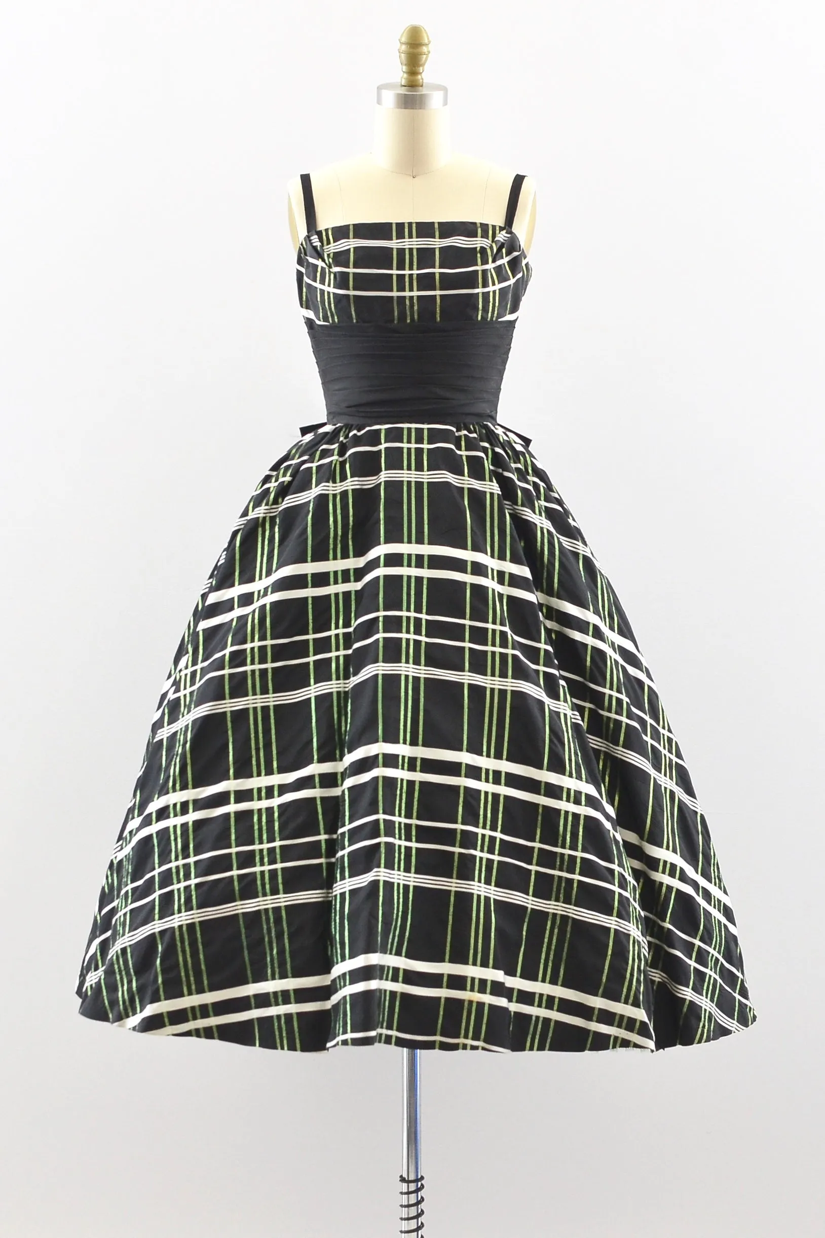 Cummerbund Plaid Dress / XS