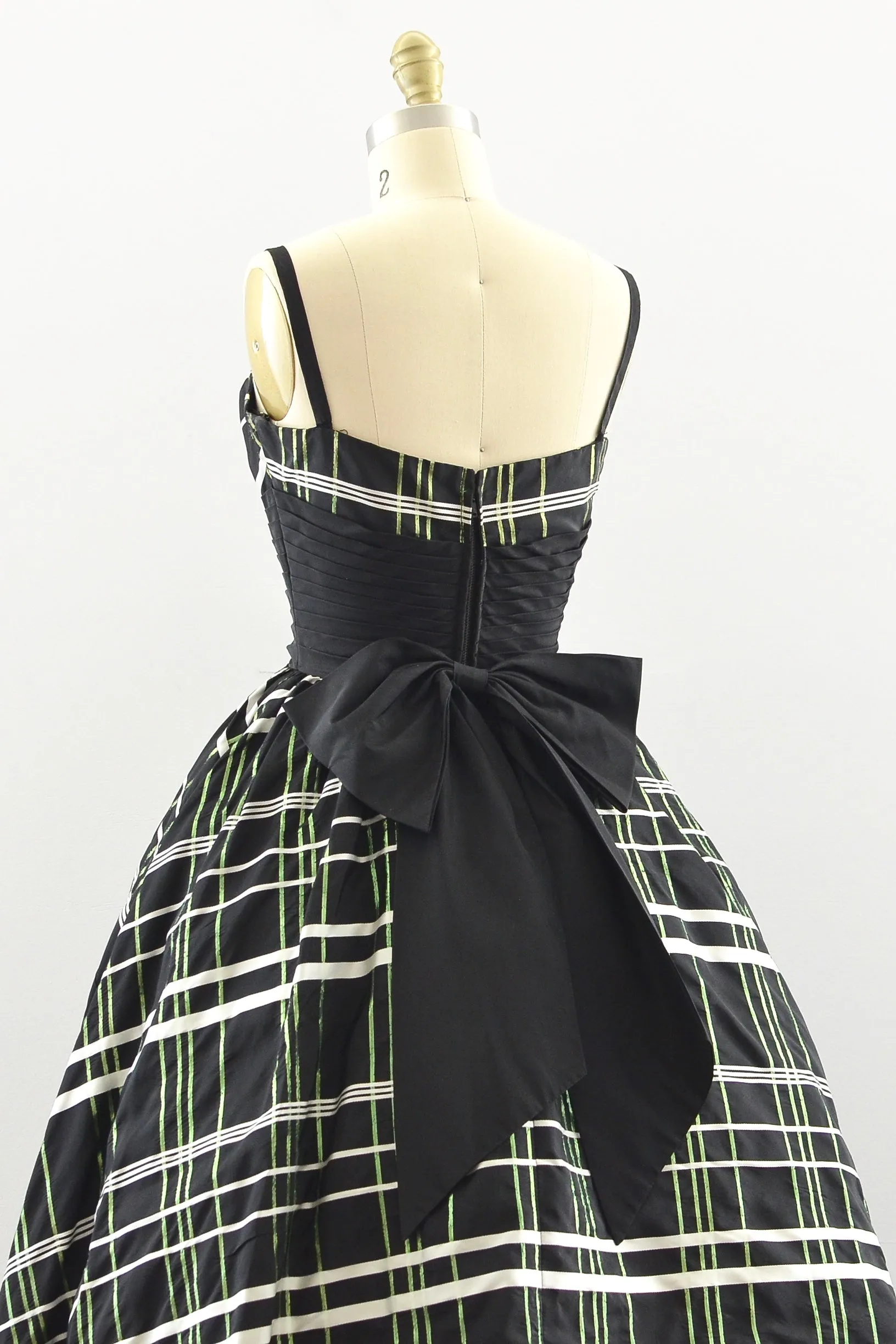 Cummerbund Plaid Dress / XS