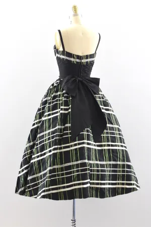 Cummerbund Plaid Dress / XS