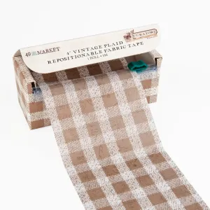 Curators Vintage Plaid 4” Fabric Tape Roll 49 and Market