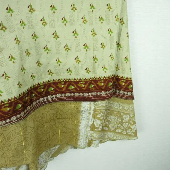 Darn Good Yarn Reversable Silk Wrap Size OS Upcycled Sari