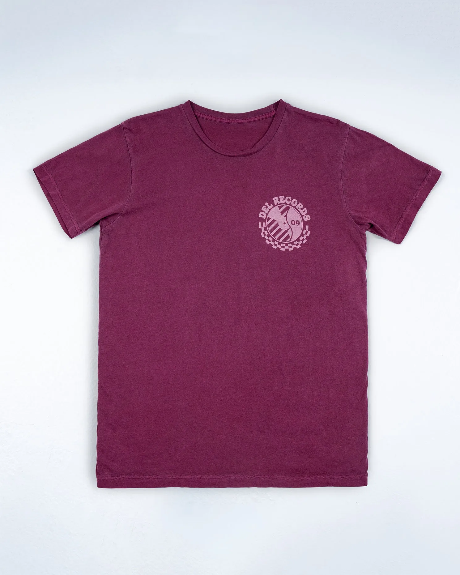 Del Checkered Maroon Tee