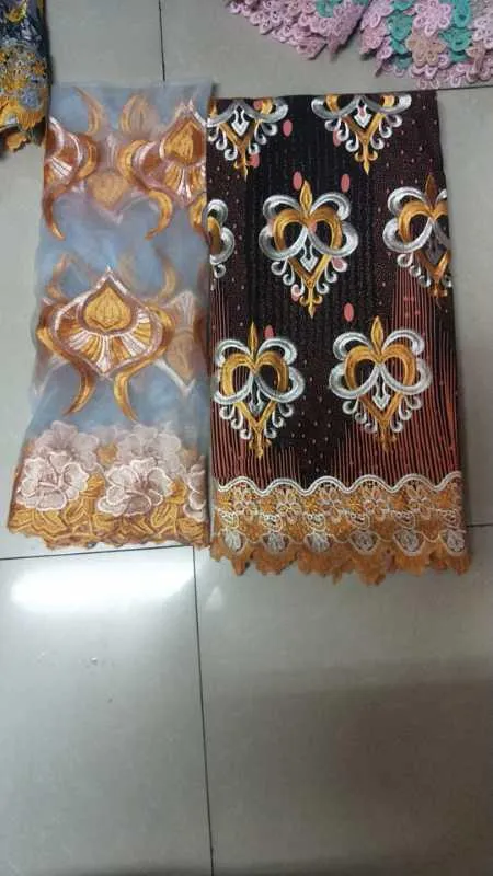 Designed Swiss Cotton Laces With Embroidery Net