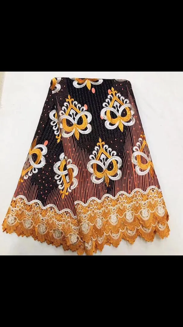 Designed Swiss Cotton Laces With Embroidery Net