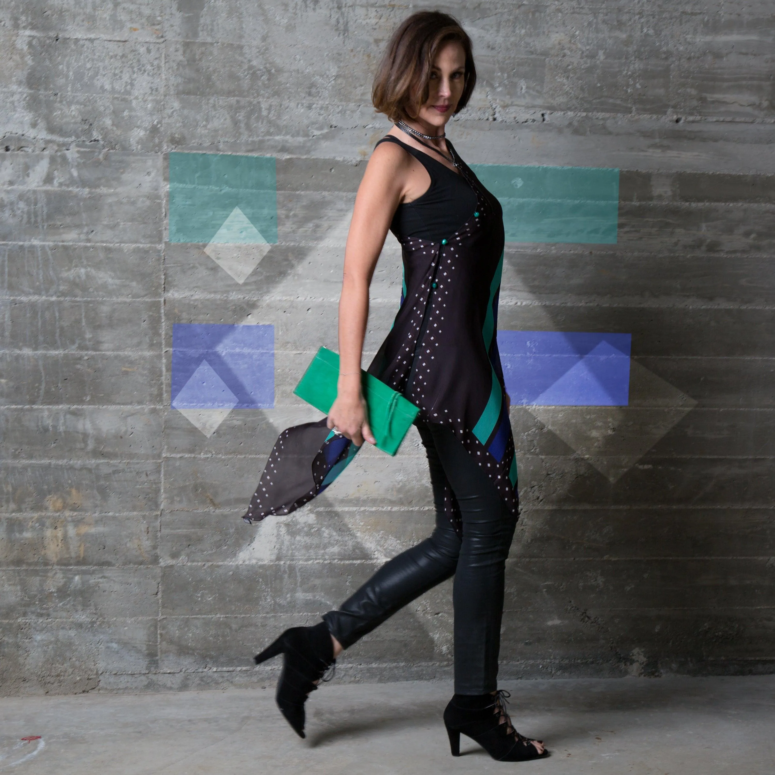 Diamondback Silk Chiffon Scarf Wrap