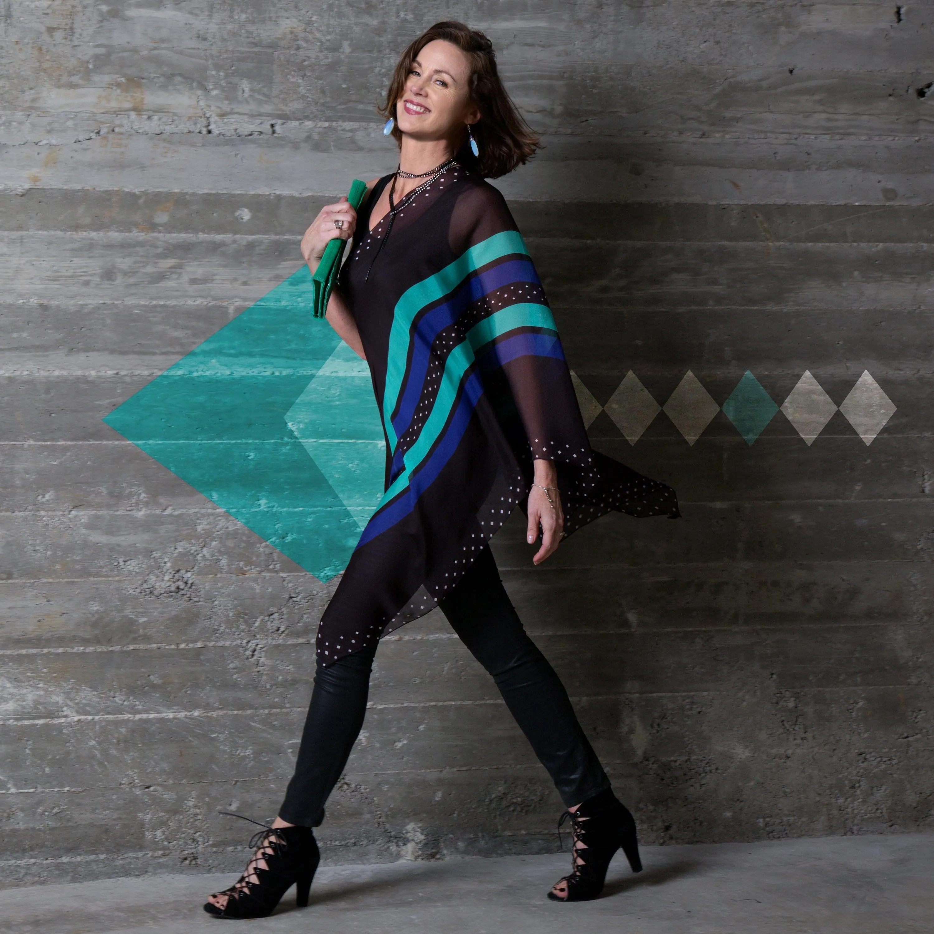 Diamondback Silk Chiffon Scarf Wrap