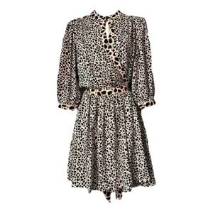Diane Von Furstenberg Abel Surplice Wrap Dress V Neck Silk Cheetah Print Sz 2