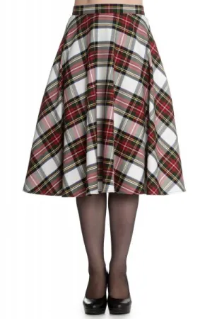 Doralee 50's Skirt - White/Red Plaid -