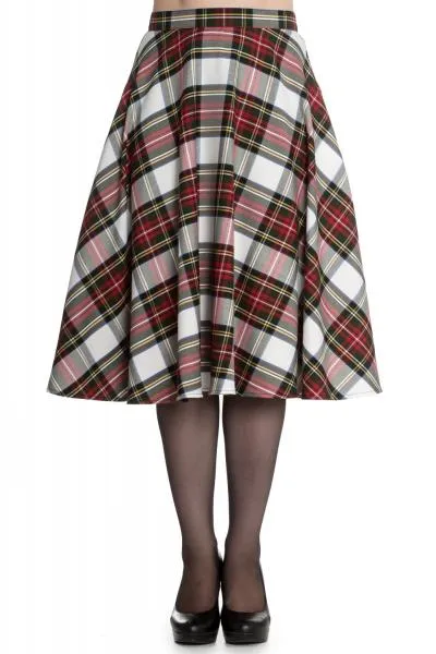 Doralee 50's Skirt - White/Red Plaid -