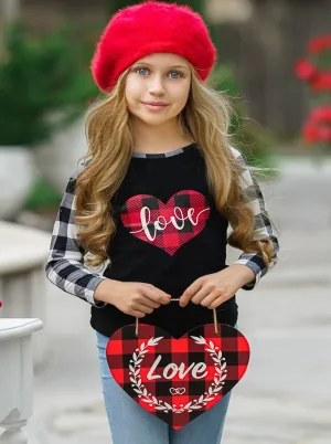 Drop Of Love Plaid Raglan Top