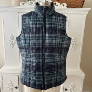 Eddie Bauer Plaid Goose Down Vest
