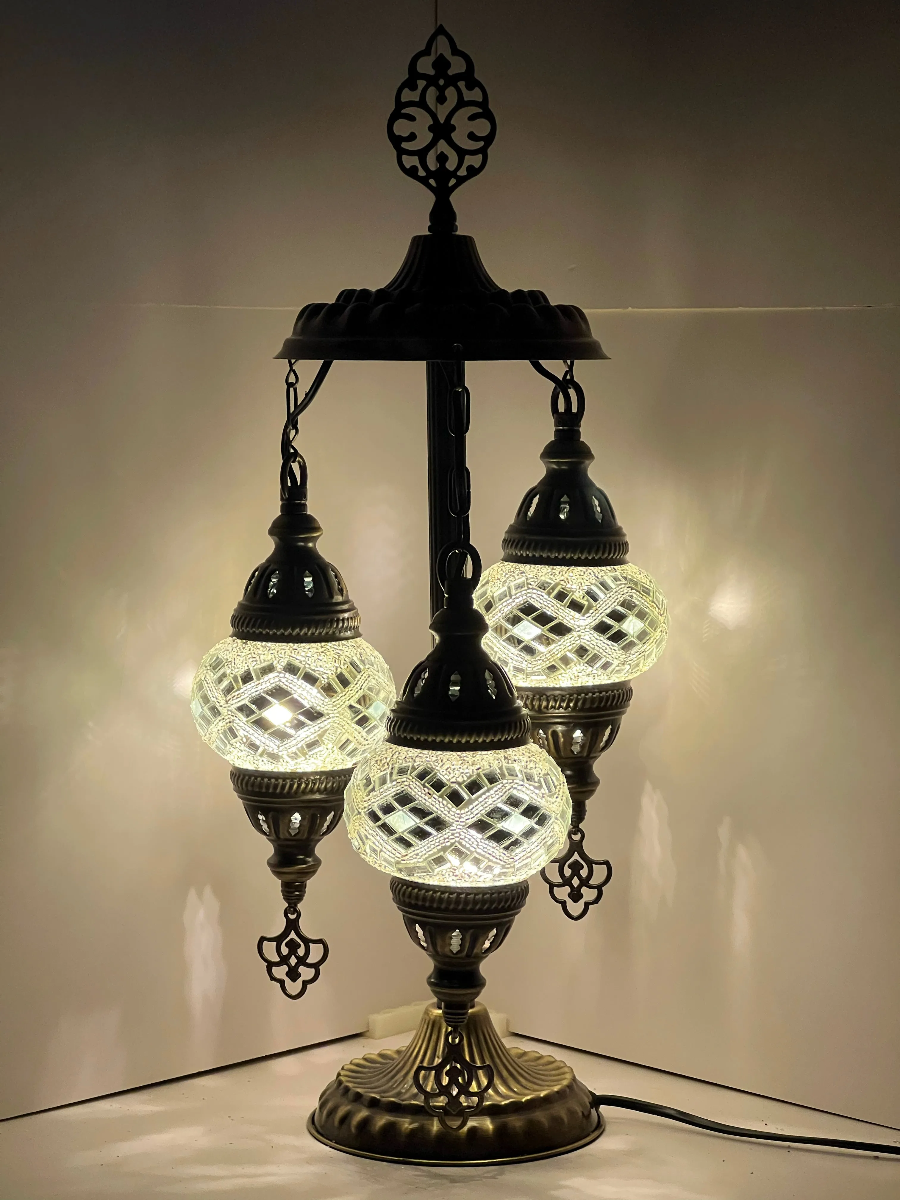Eirene Boho Handcrafted 3 Tiered Mosaic Table Lamp
