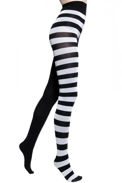 Ella Tights - White/Black - One Size
